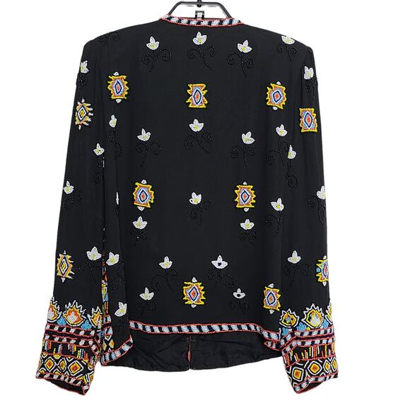 Raiment Fashions Cardigan Jacket Medium Beaded Intricate - Picture 2 of 7